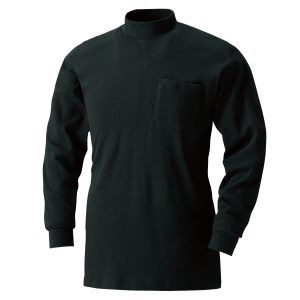 205刺子ハイネックシャツ-ブラック