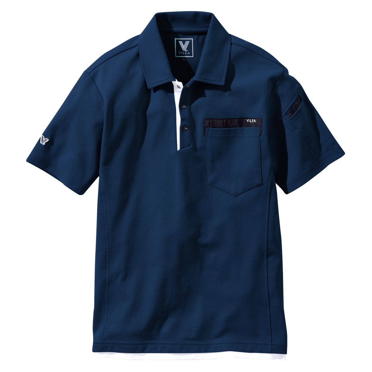 505半袖ポロシャツ－ロイヤルブルー HOOH VILEA 作業着と電動ファン付き快適ウェアの村上被服