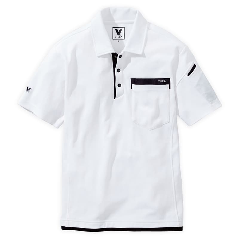 505半袖ポロシャツ-ホワイト