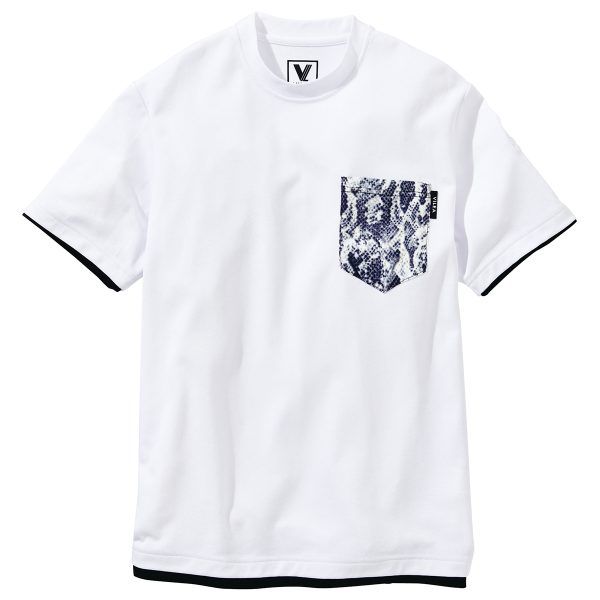 515レイヤード風半袖Tシャツ(裏綿)-ホワイト