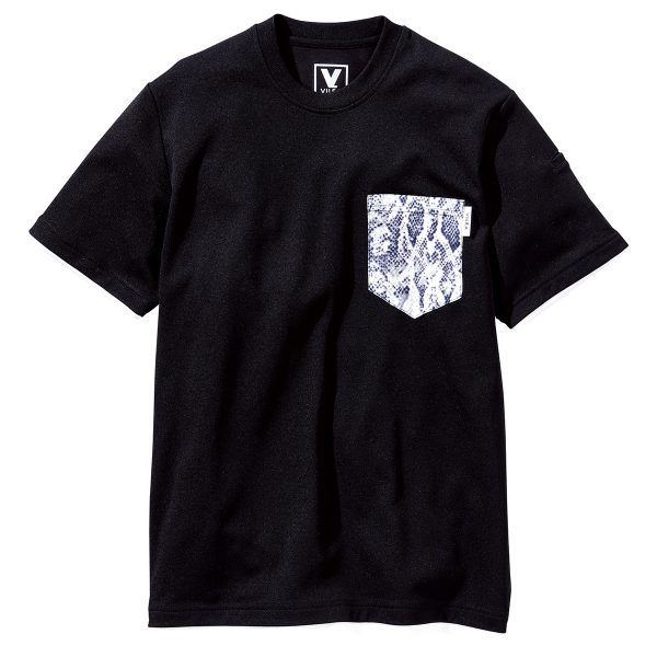 515レイヤード風半袖Tシャツ(裏綿)-ブラック