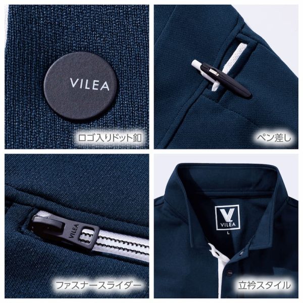 VILEA605ミニ衿半袖ポロシャツ-ディティール