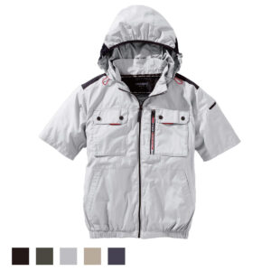 V1127ミドルファン半袖フードジャケット