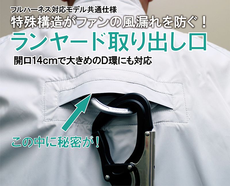 V8301フルハーネス対応長袖ブルゾン 空調機能を取り入れたファン付き